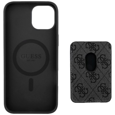 Etui Guess 4G Stripes z portfelem Magsafe do iPhone 15 czarny