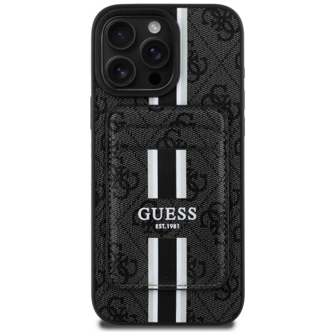 Etui Guess 4G Stripes z portfelem Magsafe do iPhone 16 Pro Max czarny Etui Guess 4G Stripes z portfelem Magsafe do iPhone 16 Pro Max czarny