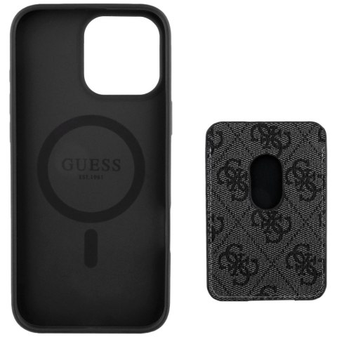 Etui Guess 4G Stripes z portfelem Magsafe do iPhone 16 Pro Max czarny Etui Guess 4G Stripes z portfelem Magsafe do iPhone 16 Pro Max czarny
