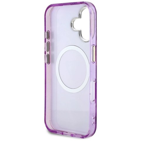 Etui Guess Glitter Flowers Triangle Buttons MagSafe do iPhone 16 fioletowy Etui Guess Glitter Flowers Triangle Buttons MagSafe do iPhone 16 fioletowy