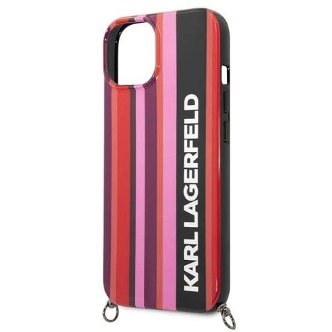 Etui Karl Lagerfeld Color Stripes Strap na iPhone 14 Plus / 15 Plus 6,7" - różowe Etui Karl Lagerfeld Color Stripes Strap na iPhone 14 Plus / 15 Plus 6,7" - różowe