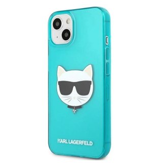 Etui Karl Lagerfeld Glitter Choupette Fluo na iPhone 13 mini 5,4" - niebieske