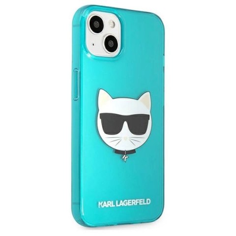 Etui Karl Lagerfeld Glitter Choupette Fluo na iPhone 13 mini 5,4" - niebieske Etui Karl Lagerfeld Glitter Choupette Fluo na iPhone 13 mini 5,4" - niebieske