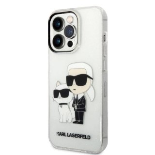 Etui Karl Lagerfeld Glitter Karl&Choupette na iPhone 14 Pro Max 6,7" - przezroczyste