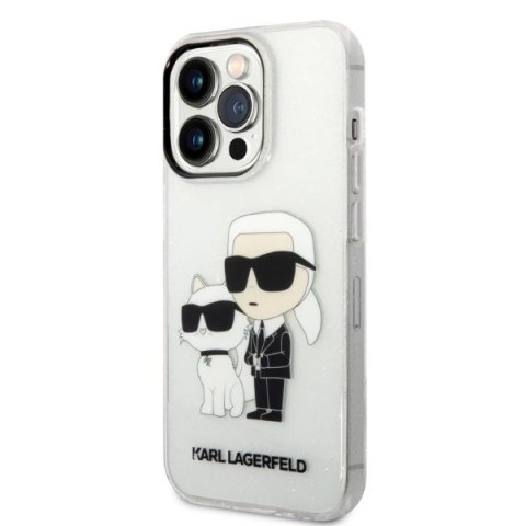 Etui Karl Lagerfeld Glitter Karl&Choupette na iPhone 14 Pro Max 6,7" - przezroczyste