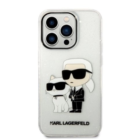 Etui Karl Lagerfeld Glitter Karl&Choupette na iPhone 14 Pro Max 6,7" - przezroczyste