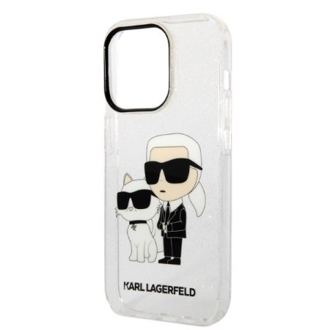 Etui Karl Lagerfeld Glitter Karl&Choupette na iPhone 14 Pro Max 6,7" - przezroczyste
