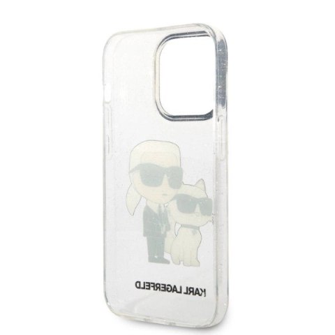 Etui Karl Lagerfeld Glitter Karl&Choupette na iPhone 14 Pro Max 6,7" - przezroczyste