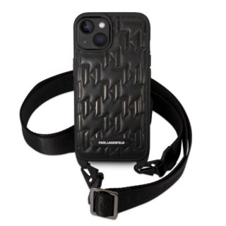 Etui Karl Lagerfeld Monogram Plaque Logo Strap na iPhone 14 / 15 / 13 6,1" - czarne