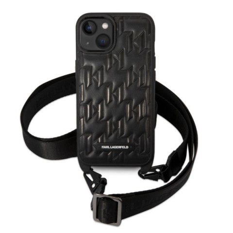 Etui Karl Lagerfeld Monogram Plaque Logo Strap na iPhone 14 / 15 / 13 6,1" - czarne