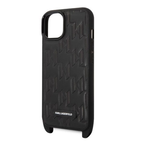 Etui Karl Lagerfeld Monogram Plaque Logo Strap na iPhone 14 / 15 / 13 6,1" - czarne