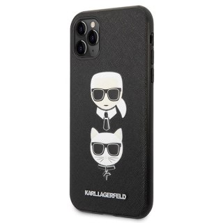 Etui Karl Lagerfeld Saffiano Karl&Choupette Head na iPhone 11 Pro 5,8" - czarne