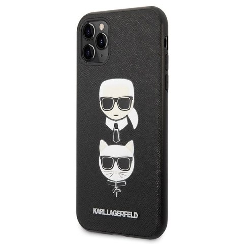 Etui Karl Lagerfeld Saffiano Karl&Choupette Head na iPhone 11 Pro 5,8" - czarne Etui Karl Lagerfeld Saffiano Karl&Choupette Head na iPhone 11 Pro 5,8" - czarne