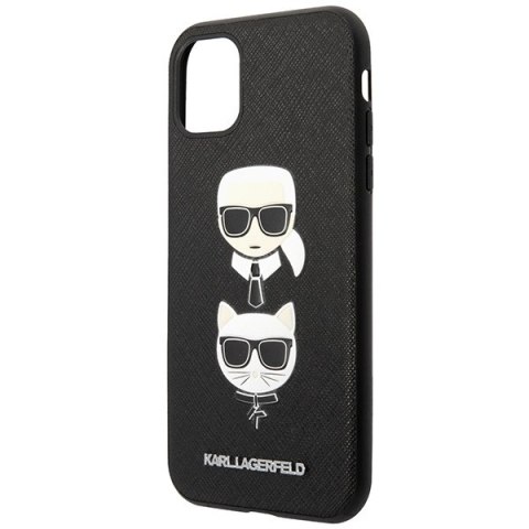 Etui Karl Lagerfeld Saffiano Karl&Choupette Head na iPhone 11 Pro 5,8" - czarne Etui Karl Lagerfeld Saffiano Karl&Choupette Head na iPhone 11 Pro 5,8" - czarne