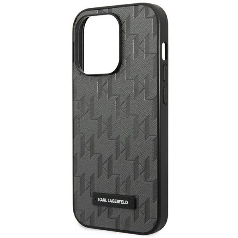Etui Karl Lagerfeld Saffiano Mono Metal Logo na iPhone 14 Pro Max 6,7" - szare