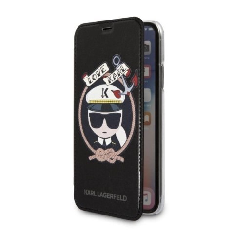 Etui Karl Lagerfeld Signature Glitter na iPhone X / Xs - czarne Etui Karl Lagerfeld Signature Glitter na iPhone X / Xs - czarne