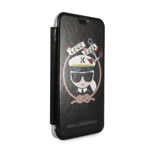 Etui Karl Lagerfeld Signature Glitter na iPhone X / Xs - czarne Etui Karl Lagerfeld Signature Glitter na iPhone X / Xs - czarne