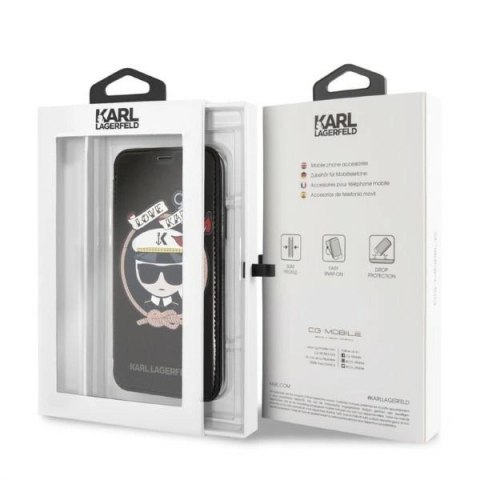Etui Karl Lagerfeld Signature Glitter na iPhone X / Xs - czarne Etui Karl Lagerfeld Signature Glitter na iPhone X / Xs - czarne