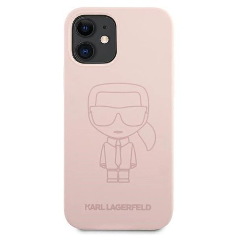 Etui Karl Lagerfeld Silicone Ikonik Outline na iPhone 12 mini 5,4" - różowe