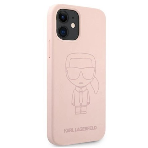 Etui Karl Lagerfeld Silicone Ikonik Outline na iPhone 12 mini 5,4" - różowe