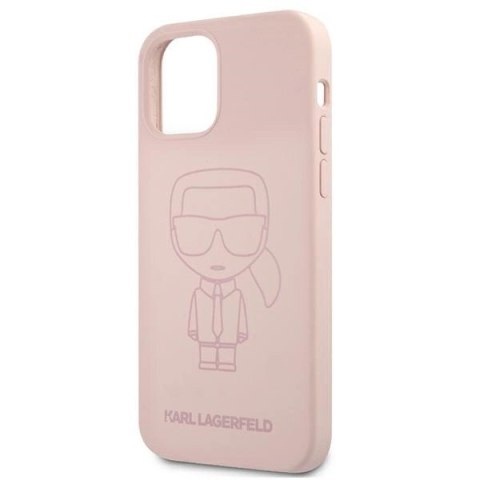 Etui Karl Lagerfeld Silicone Ikonik Outline na iPhone 12 mini 5,4" - różowe