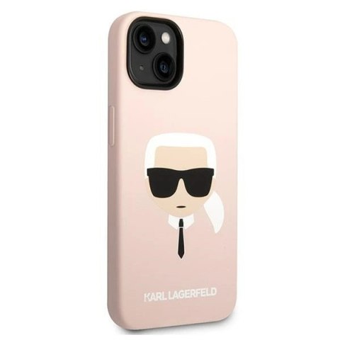 Etui Karl Lagerfeld Silicone Karl`s Head na iPhone 14 / 15 / 13 6,1" - różowe