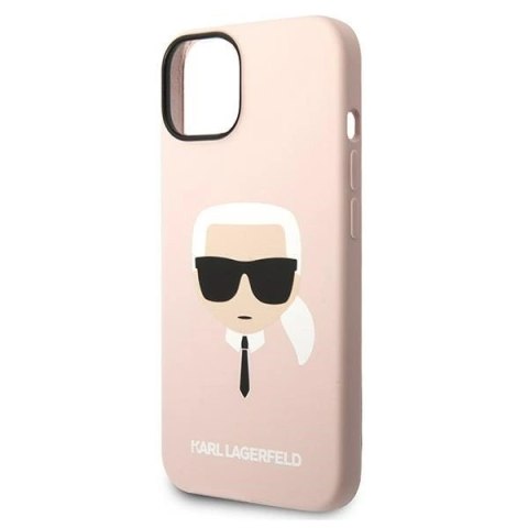 Etui Karl Lagerfeld Silicone Karl`s Head na iPhone 14 / 15 / 13 6,1" - różowe