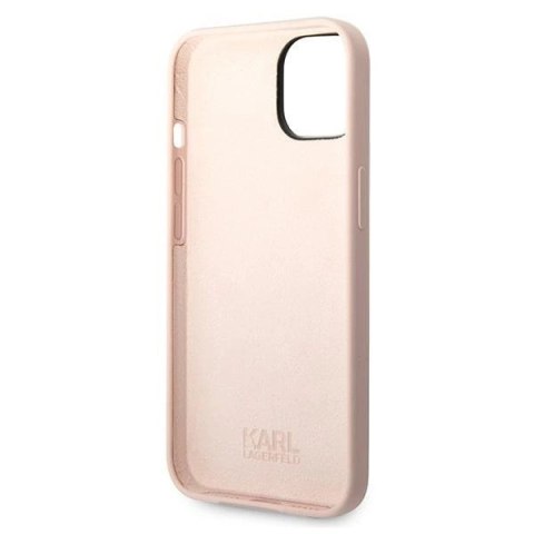 Etui Karl Lagerfeld Silicone Karl`s Head na iPhone 14 / 15 / 13 6,1" - różowe