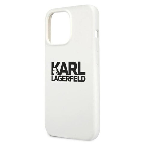 Etui Karl Lagerfeld Silicone Stack Logo na iPhone 13 Pro / 13 6,1" - białe