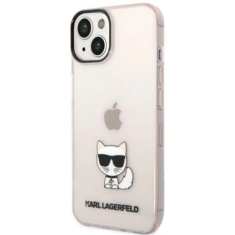 Etui Karl Lagerfeld Transparent Choupette Body na iPhone 14 Plus / 15 Plus 6,7" - różowe
