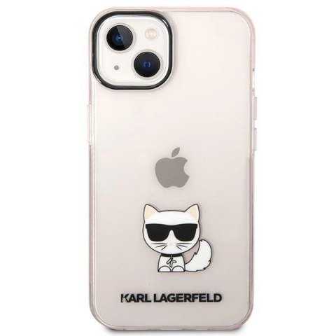 Etui Karl Lagerfeld Transparent Choupette Body na iPhone 14 Plus / 15 Plus 6,7" - różowe