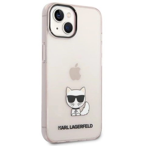 Etui Karl Lagerfeld Transparent Choupette Body na iPhone 14 Plus / 15 Plus 6,7" - różowe