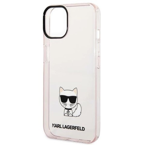Etui Karl Lagerfeld Transparent Choupette Body na iPhone 14 Plus / 15 Plus 6,7" - różowe