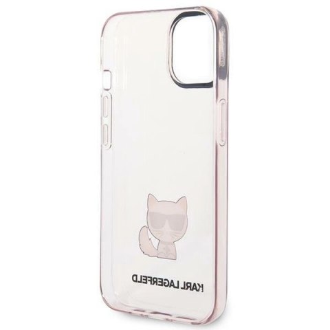 Etui Karl Lagerfeld Transparent Choupette Body na iPhone 14 Plus / 15 Plus 6,7" - różowe