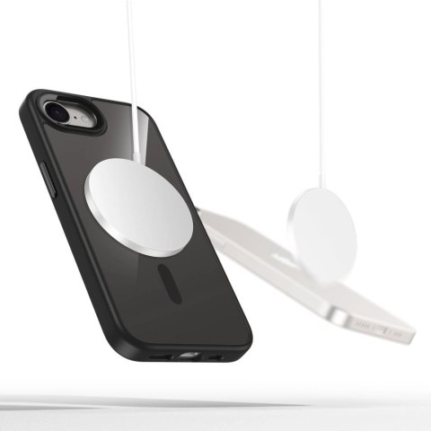 Etui Tech-Protect MagMat MagSafe na iPhone 16e - czarne-przezroczyste