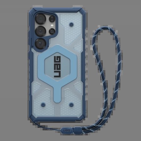 Etui UAG Pathfinder Clear Magnet Bundle modułem magnetycznym oraz smycz na nadgarstek na Samsung Galaxy S25 Ultra 5G - granatowo
