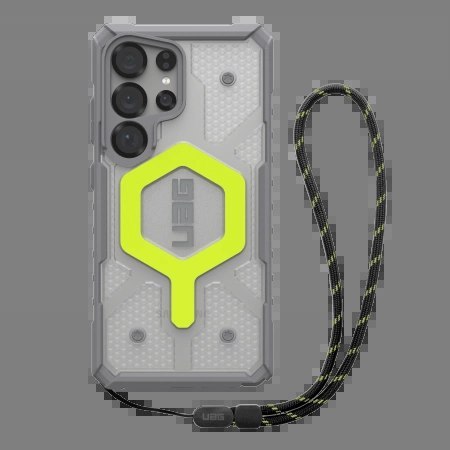 Etui UAG Pathfinder Clear Magnet Bundle modułem magnetycznym oraz smycz na nadgarstek na Samsung Galaxy S25 Ultra 5G - szaro-neo