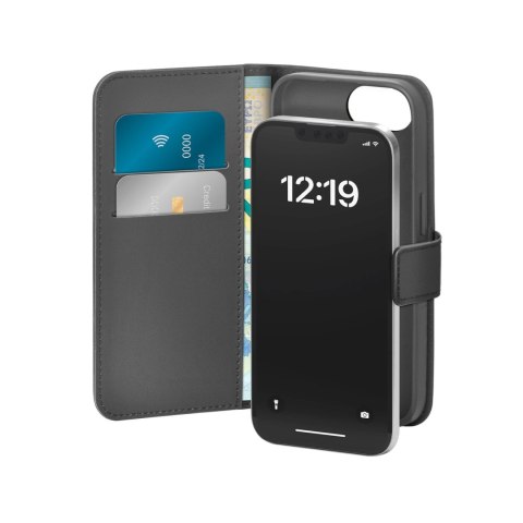 Etui z ekoskóry Puro Booklet Case z klapką i portfelem do iPhone 16e - czarne Etui z ekoskóry Puro Booklet Case z klapką i portfelem do iPhone 16e - czarne