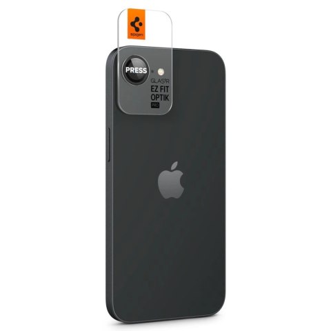 Osłona aparatu Spigen Optik Pro GLAS.TR "Ez Fit" 2-pack na iPhone 16e - czarna
