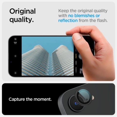 Osłona aparatu Spigen Optik Pro GLAS.TR "Ez Fit" 2-pack na iPhone 16e - czarna