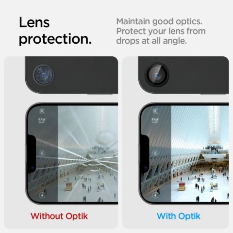 Osłona aparatu Spigen Optik Pro GLAS.TR "Ez Fit" 2-pack na iPhone 16e - czarna