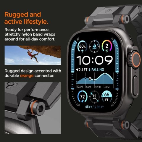 Pasek Spigen DuraPro Armor na Apple Watch 44 / 45 / 46 / 49 mm - czarny Pasek Spigen DuraPro Armor na Apple Watch 44 / 45 / 46 / 49 mm - czarny