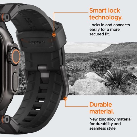 Pasek Spigen DuraPro Armor na Apple Watch 44 / 45 / 46 / 49 mm - czarny Pasek Spigen DuraPro Armor na Apple Watch 44 / 45 / 46 / 49 mm - czarny