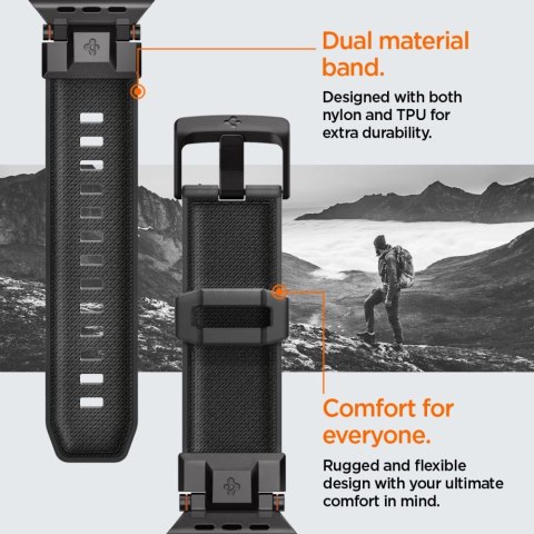 Pasek Spigen DuraPro Armor na Apple Watch 44 / 45 / 46 / 49 mm - czarny Pasek Spigen DuraPro Armor na Apple Watch 44 / 45 / 46 / 49 mm - czarny