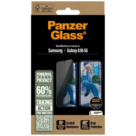 Szkło prywatyzujące PanzerGlass Ultra-Wide Fit na Samsung Galaxy A36 5G Szkło prywatyzujące PanzerGlass Ultra-Wide Fit na Samsung Galaxy A36 5G