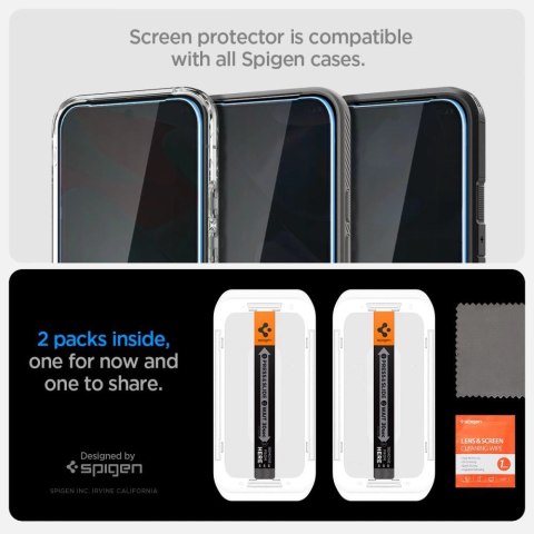 Szkło prywatyzujące Spigen Glas.TR "Ez Fit" Privacy 2-pack na Google Pixel 9 Pro XL Szkło prywatyzujące Spigen Glas.TR "Ez Fit" Privacy 2-pack na Google Pixel 9 Pro XL
