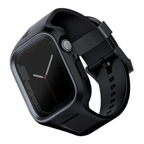 Zestaw UNIQ Monos 2 w 1 pasek + etui na Apple Watch 45 / 44 mm - czarny Zestaw UNIQ Monos 2 w 1 pasek + etui na Apple Watch 45 / 44 mm - czarny