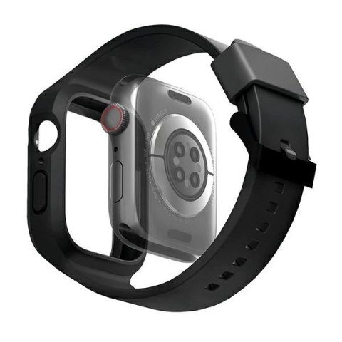 Zestaw UNIQ Monos 2 w 1 pasek + etui na Apple Watch 45 / 44 mm - czarny Zestaw UNIQ Monos 2 w 1 pasek + etui na Apple Watch 45 / 44 mm - czarny
