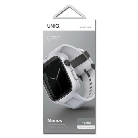 Zestaw UNIQ Monos 2 w 1 pasek + etui na Apple Watch 45 / 44 mm - szary Zestaw UNIQ Monos 2 w 1 pasek + etui na Apple Watch 45 / 44 mm - szary