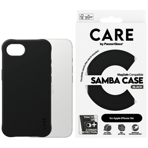 Etui CARE by PanzerGlass Fashion MagSafe na iPhone 16e - czarne Etui CARE by PanzerGlass Fashion MagSafe na iPhone 16e - czarne